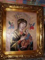 Matka Boża Nieustającej Pomocy- złoto 24 Karat -olej płótno83cm-67cm
